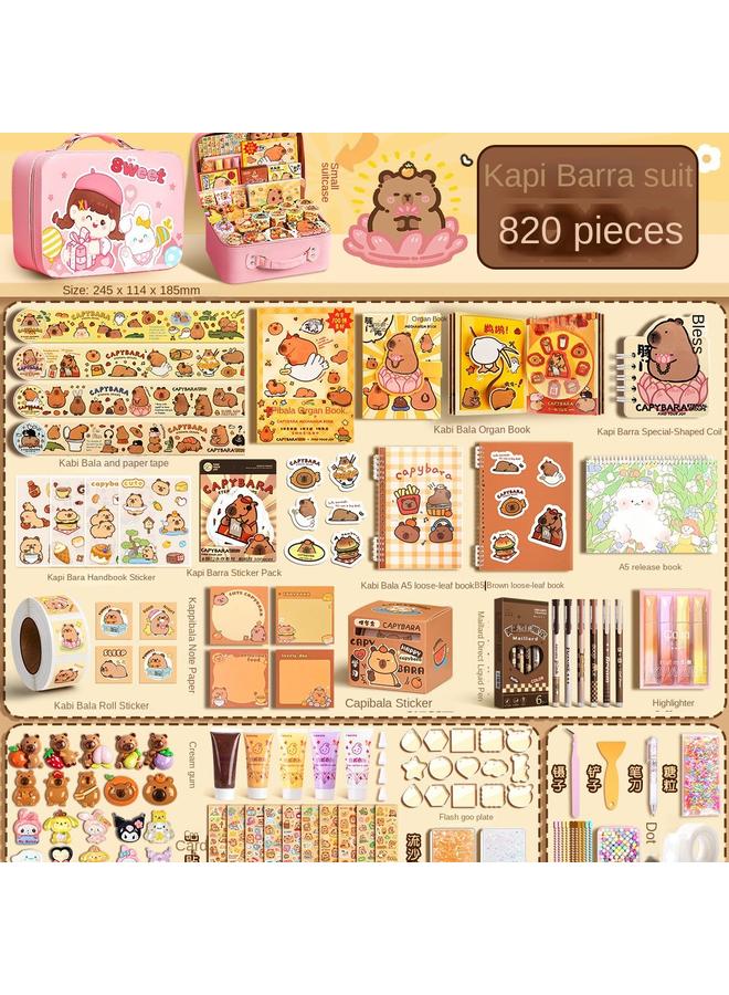 Bluejw Cute Toy Full Set Girl's Hand Account Book New Year's Day Girl's Hand Account Book Gift Box Milk Novice Account Suit Children's Stationery - Image 1