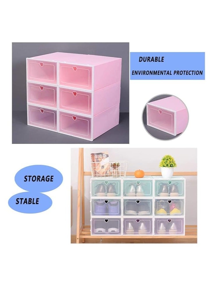 Cool Baby COOLBABY 12x Storage Box Shoe Box Shoe Storage Box Transparent Shoe Box Foldable Plastic Drawer Stackable Storage Cabinet 12PCS White - Image 4