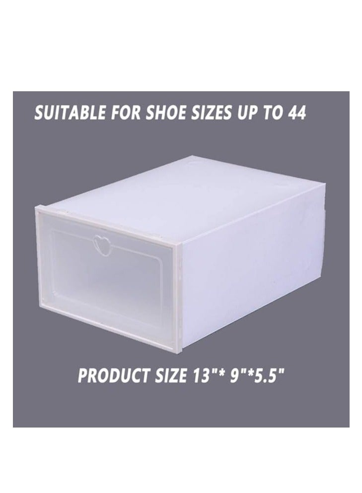 Cool Baby COOLBABY 12x Storage Box Shoe Box Shoe Storage Box Transparent Shoe Box Foldable Plastic Drawer Stackable Storage Cabinet 12PCS White - Image 2