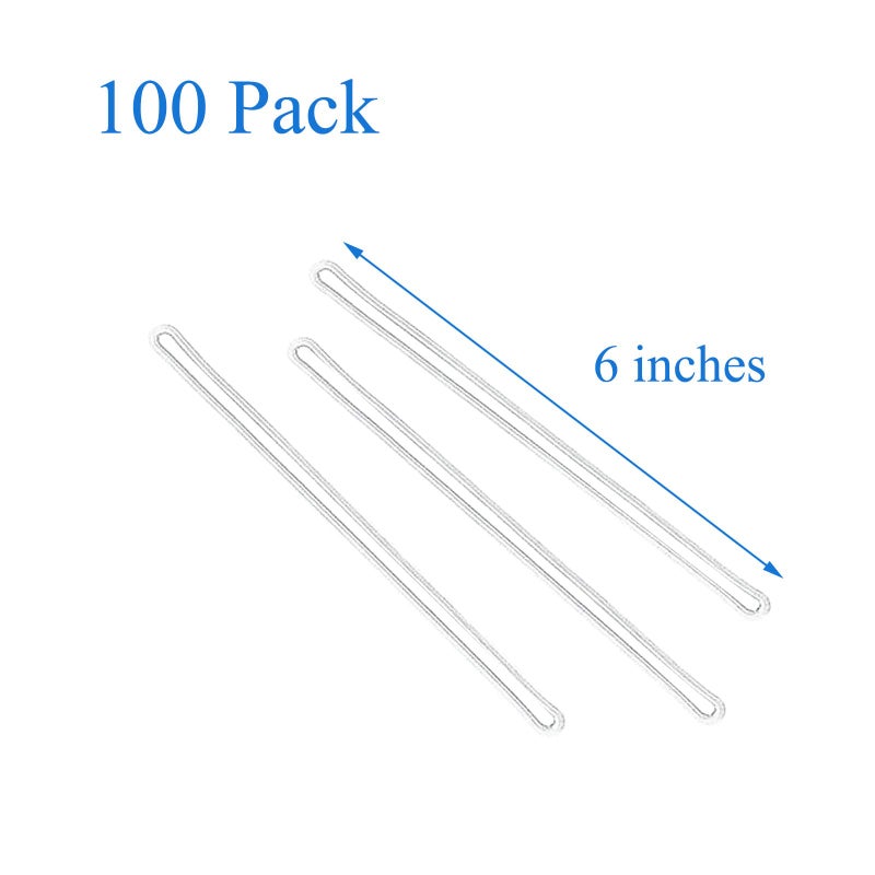 Hosl 100-Pack 6'' Clear Plastic Luggage Tag Loops - Image 2