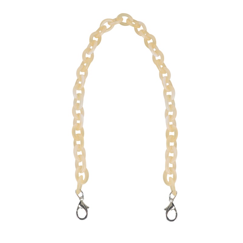 60CM Length O Shape Chain Tote Bag Acrylic Decorative Chain Accessory Dual End Alloy Buckle Straps Replacement Handbag Pouch Chains Straps for DIY Small Handbags (Yellow) - Image 1