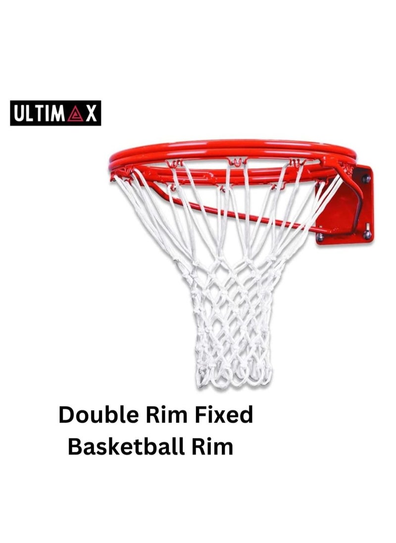 ULTIMAX Wall-mounted Basket Ball Hoop Hanging Basket Ball Net Ring Basketball Double Rim Goal  - Image 3