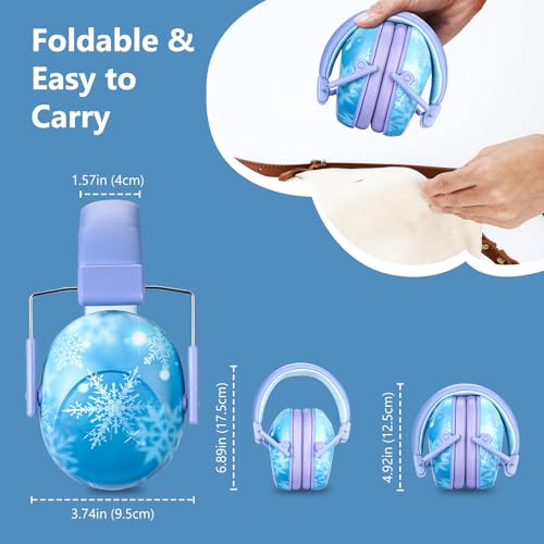 ProCase Kids Noise Cancelling Headphones, Kids Ear Protection Monster Jam Truck, Fireworks Hearing Protection Noise Reduction, Noise Canceling Earmuffs for Sensory Autism Toddler Children -Snowflake - Image 5