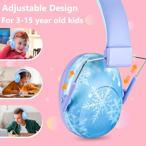 ProCase Kids Noise Cancelling Headphones, Kids Ear Protection Monster Jam Truck, Fireworks Hearing Protection Noise Reduction, Noise Canceling Earmuffs for Sensory Autism Toddler Children -Snowflake - Image 3