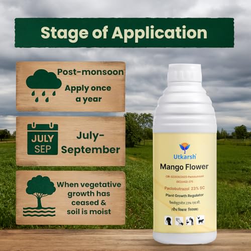Utkarsh Mango Flower - Paclobutrazol 23% SC, Plant Growth Regulator | Enhances Flowering, Controls Shoot Growth & Improves Fruit Size & Quality | 100 ml; Pack of 1 - Image 4