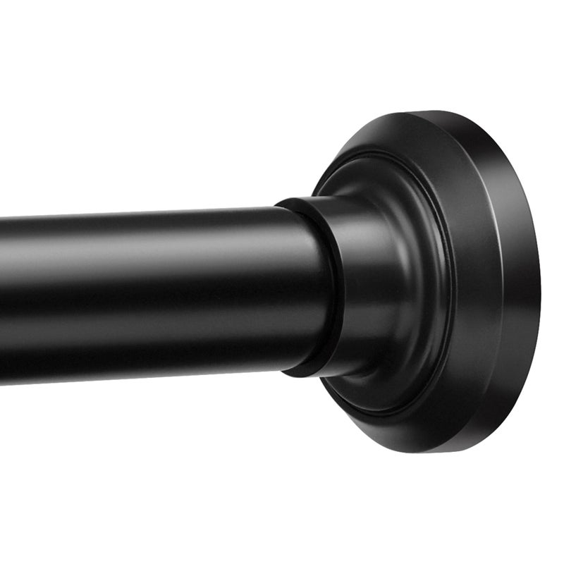 ENJOYBASICS Matte Black Shower Curtain Rod 33 to 87 Inches, 1 Inch Stainless Steel Adjustable Spring Tension Rods No Drill for Bathroom, Closet, Window, Room Divider, Never Rust, Non Slip - Image 1