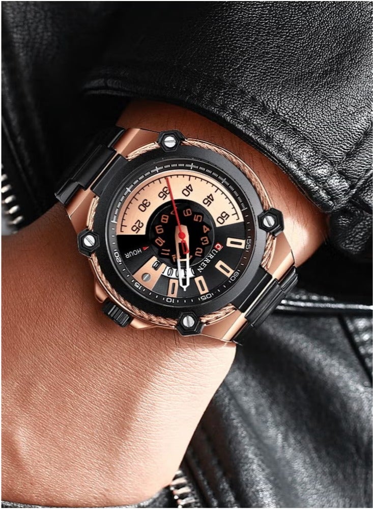 CURREN 8345 Original Brand Stainless Steel Band Wrist Watch For Men - Image 2