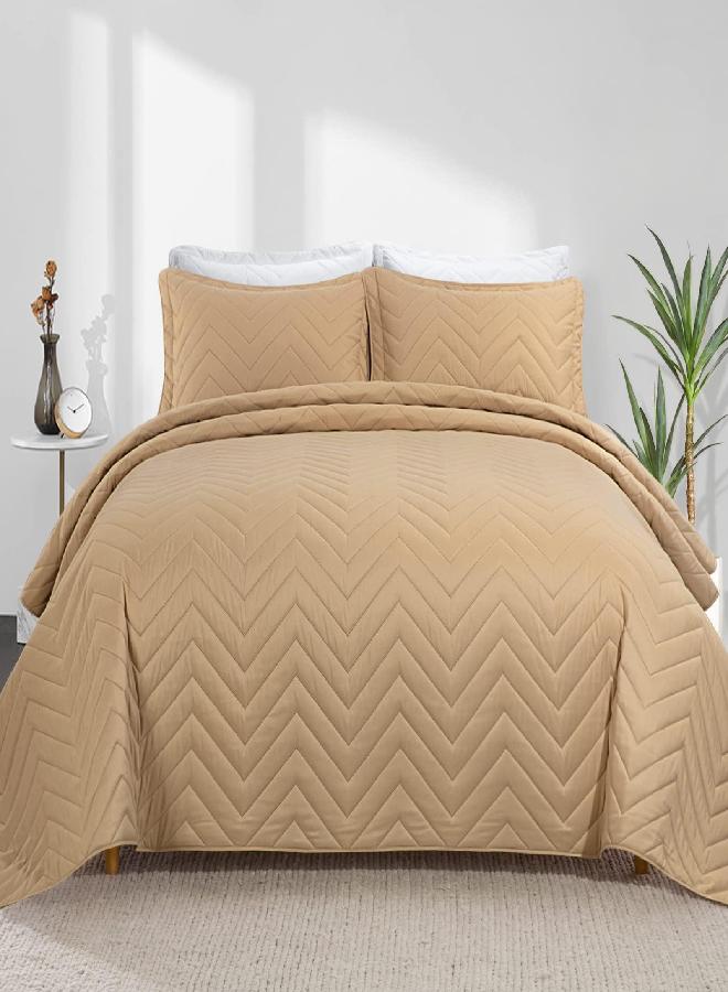 Home Collection 3pc King/Cal King Quilted Bedspread Set Floral Bedding Yellow White Dark Brown Cool Mint Green New # Sara - Image 5