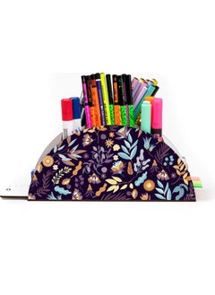 KutuTR Wooden Vip Colorful Flowers Rainbow Ruler Desktop Pen Holder Organizer Mounted Boxed  - Image 2