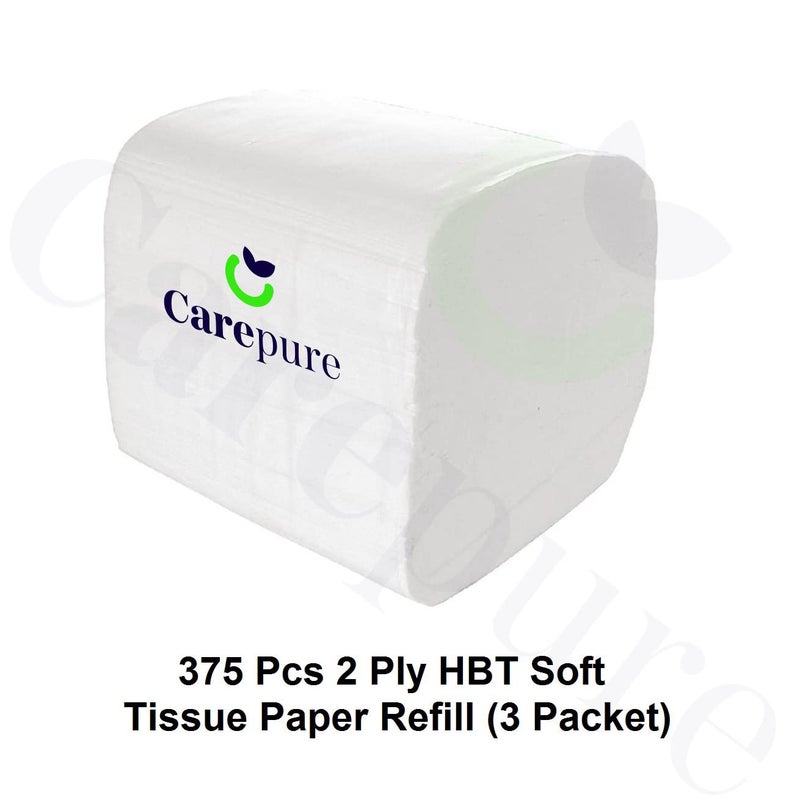 Carepure Pop Up Table Top Tissue Paper Holder Dispenser with Free 2 Tissue Refill 2 Ply Pop Up Soft Facial Tissue Paper Napkin. Size : 4 X 8 cm (White) - Image 5