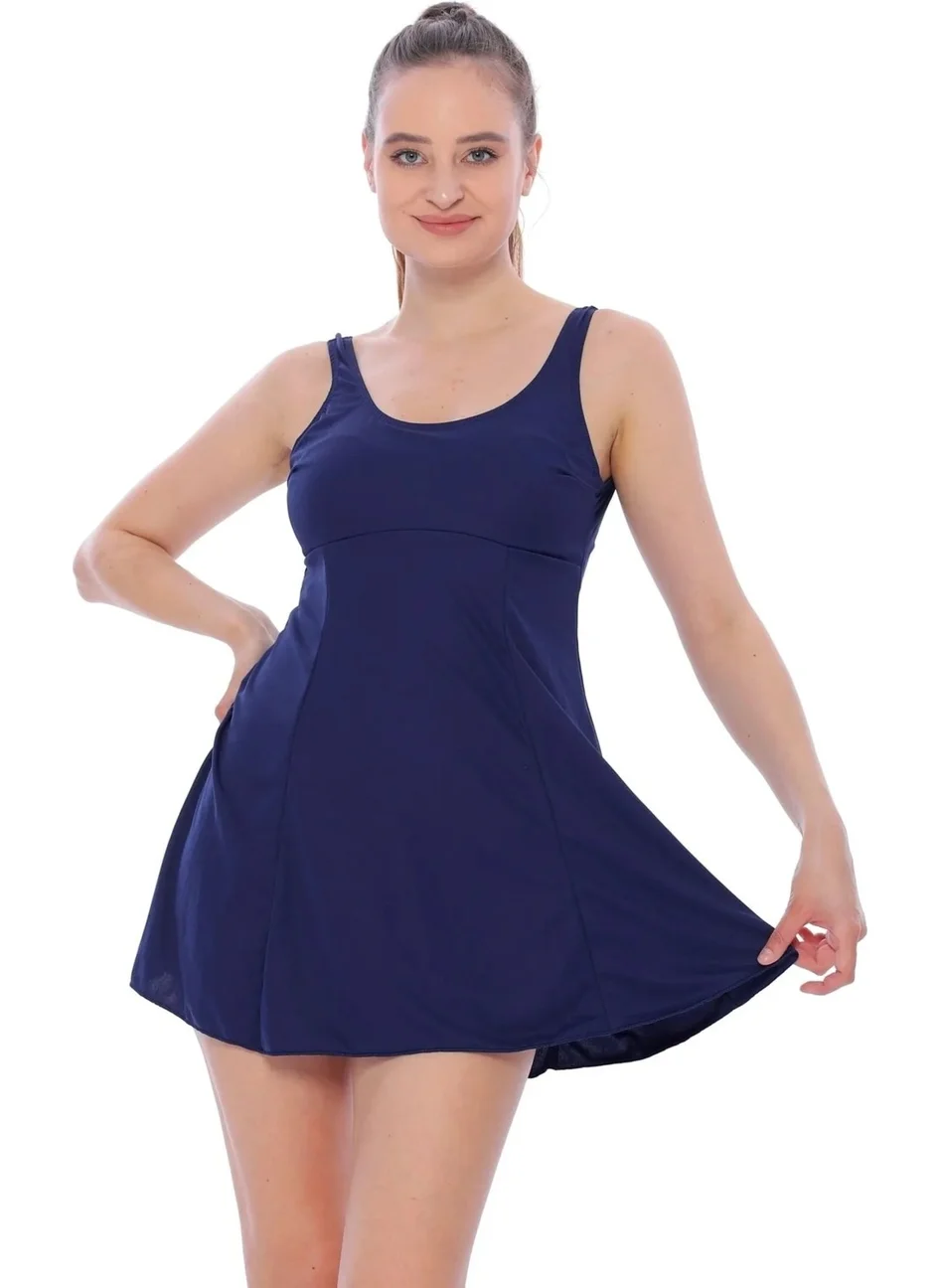 Swana Shorts Skirted Swimsuit Navy Blue
