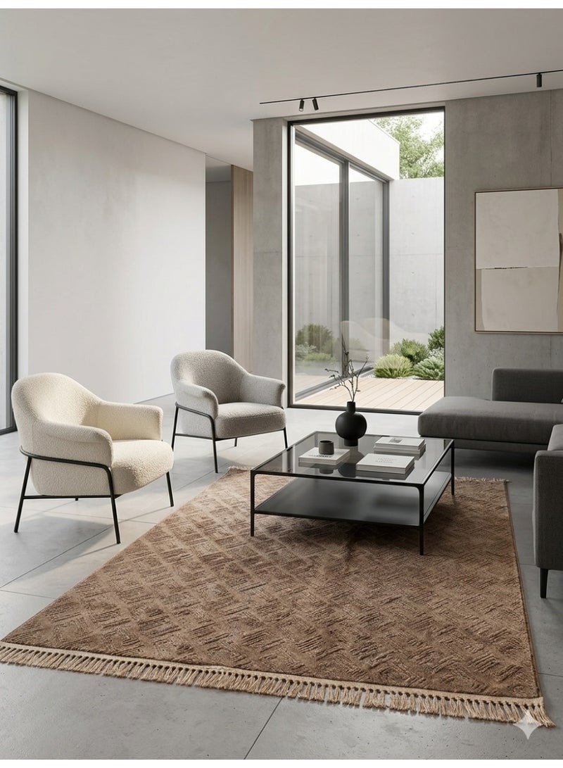 Royal Touch Cloud Shaggy Area Rug - High Pile & Ultra Soft - Non-Slip Backing - Washable - 200x300 cm - Mocha Cream - Image 2