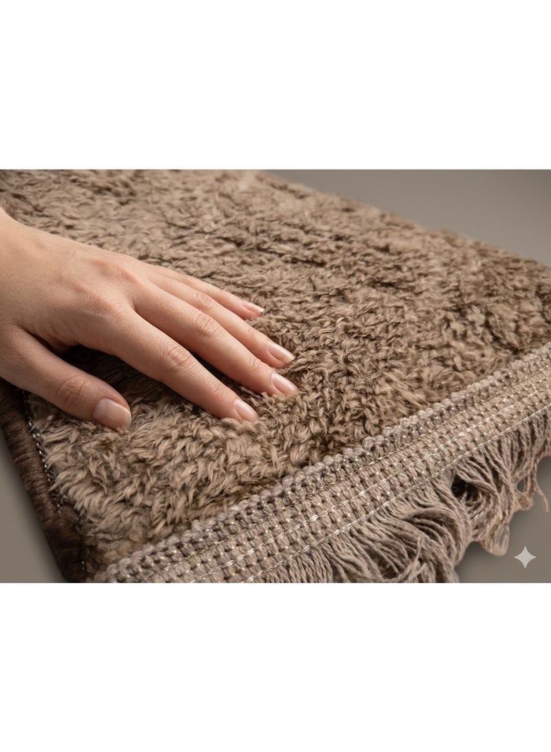 Royal Touch Cloud Shaggy Area Rug - High Pile & Ultra Soft - Non-Slip Backing - Washable - 200x300 cm - Mocha Cream - Image 3