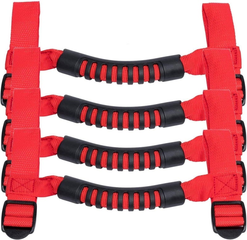 دانتي 4 × مقابض قضيب اللفة لجيب رانجلر YJ TJ JK JK JL JLU سبورتس صحراء فريدوم روبيكون X وأونليميتد 1955-2021 (أحمر) - Image 1