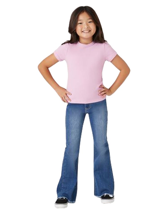 FOREVER 21 Girls Frayed Flare-Leg Jeans (Kids) - Image 1