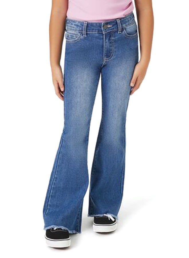 FOREVER 21 Girls Frayed Flare-Leg Jeans (Kids) - Image 2