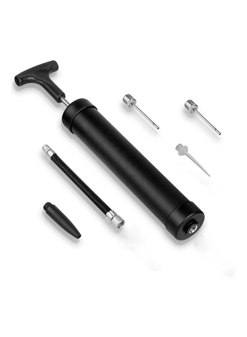 SOLARAE طقم مضخة كرات محمولة، مضخة بالون، مضخة كرة سلة، مضخة هواء مع 3 إبر، 1 فوهة وخرطوم تمديد لكرة القدم، كرة الطائرة، كرة الماء، الرجبي، تمارين رياضية، كرات السباحة، أدوات نفخ - Image 1