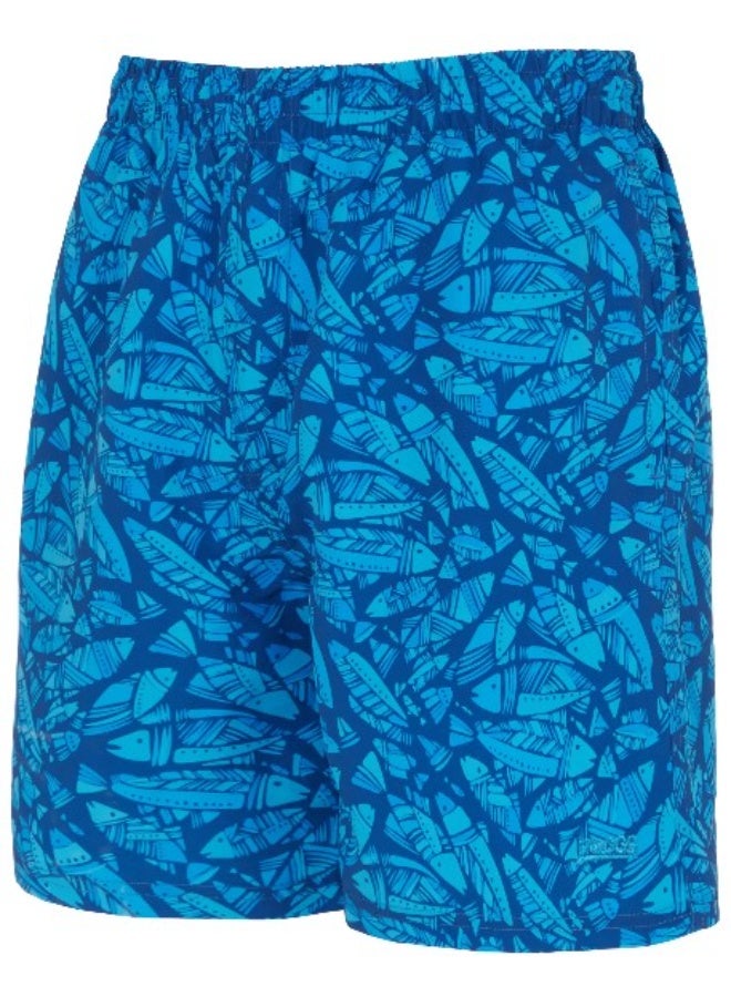 زوجس زوغز شورت سباحة رجالي فينلي 16 باللون البحري | قماش خفيف الوزن سريع الجفاف، خصر مطاطي مع حبل للتثبيت، مبطّن بشبكة، جيوب جانبية، تصميم مخطط أنيق للسباحة، الشاطئ والاستخدام النشط | 462785-FINLM - Image 1