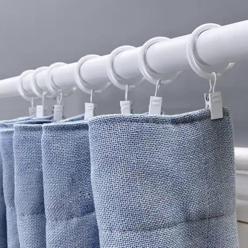KAIY Set of 14 Curtain Rings with Clips, White Iron Metal Curtain Rod Rings with Clips for Drapes, Drapery Ring for Baby Clothes, Baby Pants Hangers, 1.25 Inch Interior Diameter (White) - Image 4