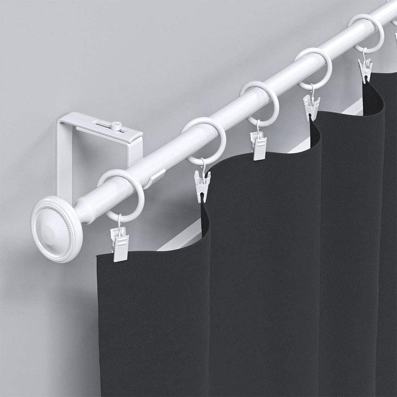 KAIY Set of 14 Curtain Rings with Clips, White Iron Metal Curtain Rod Rings with Clips for Drapes, Drapery Ring for Baby Clothes, Baby Pants Hangers, 1.25 Inch Interior Diameter (White) - Image 2