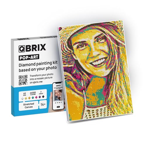 QBRIX Framed Diamond Art from Any Photo - Custom Diamond Painting Kit for Adults - Personalised Gem Art - DIY Craft Kit for Adults - Pop-Art - 12 x 17 inches - Image 1