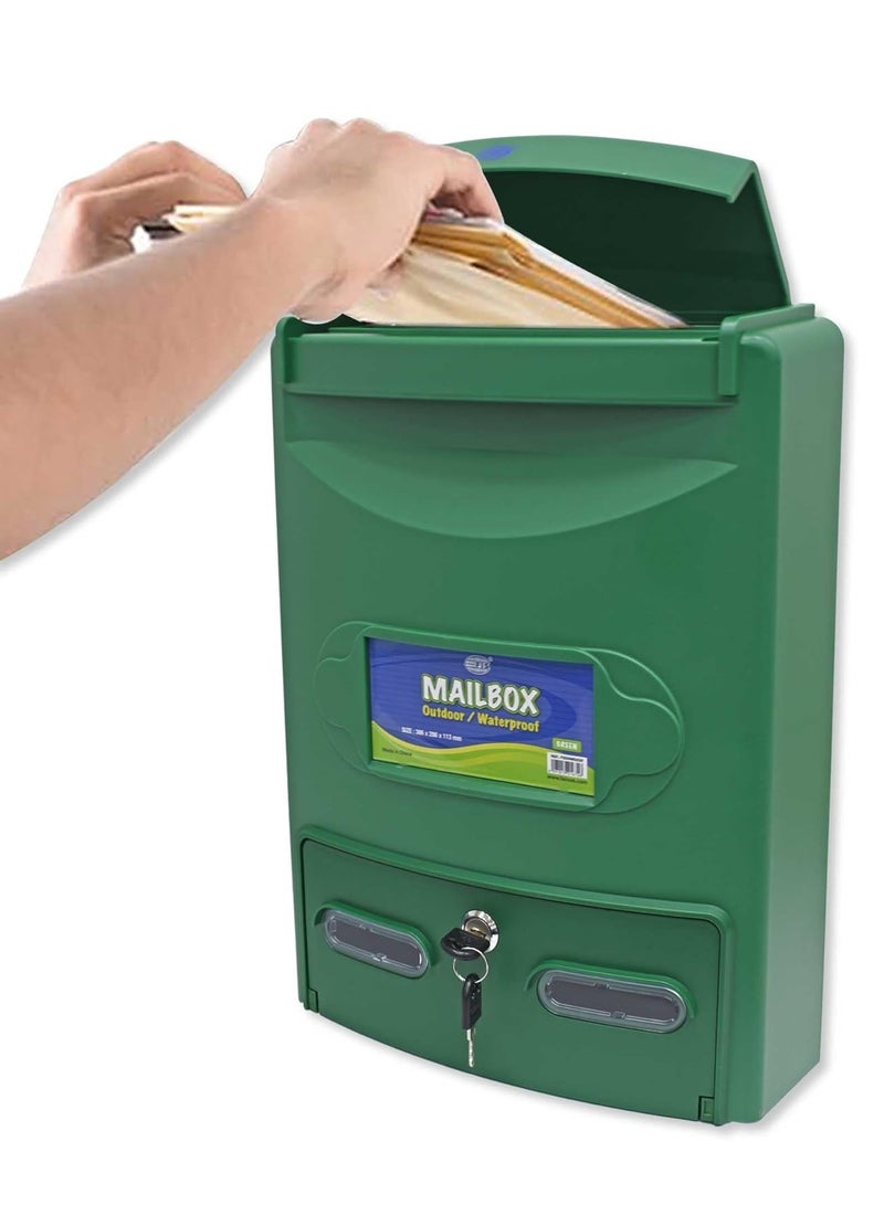 FIS صندوق بريد خارجي مقاوم للماء من FIS، باللون الأخضر، مقاس 386 × 286 × 113 مم - FSGNM02GR - Image 4