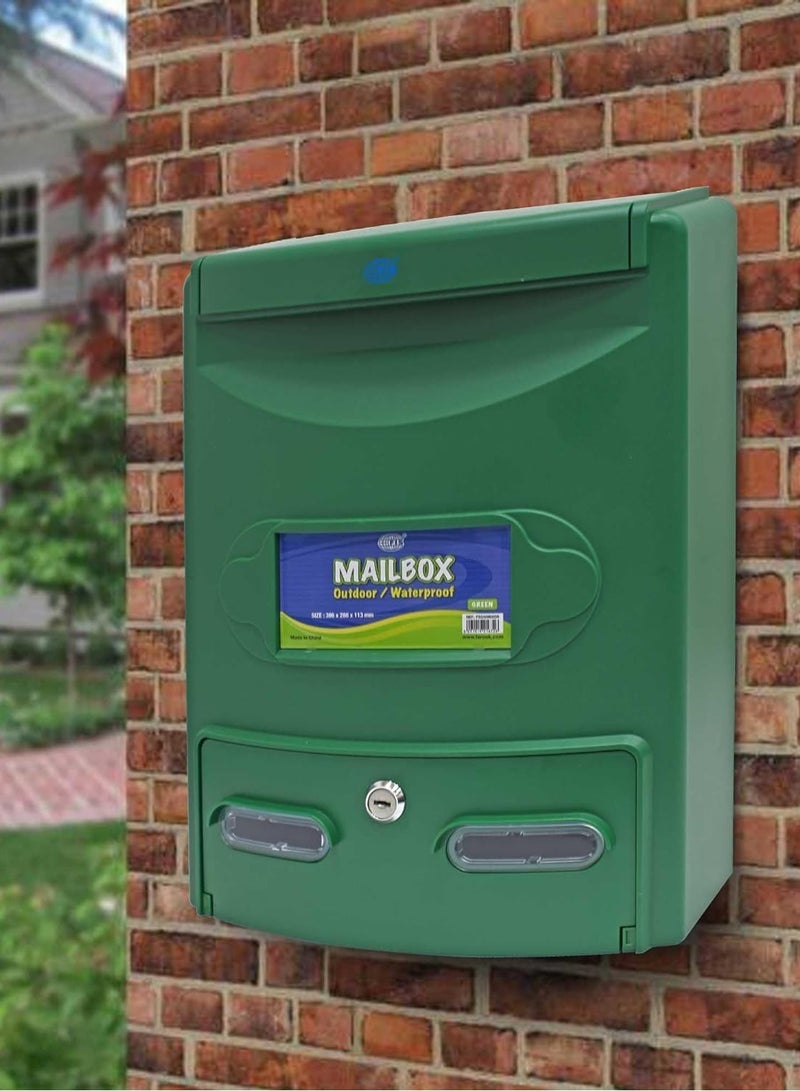 FIS صندوق بريد خارجي مقاوم للماء من FIS، باللون الأخضر، مقاس 386 × 286 × 113 مم - FSGNM02GR - Image 5