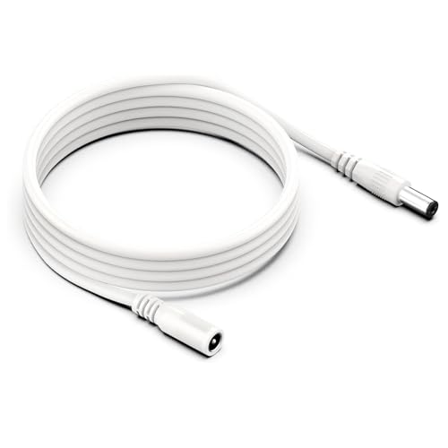 FEDUS Dc Male to Female Plug 1.5 Meter Cable 20AWG DC Power Adapter Extension Cord 2.1mm x 5.5mm DC 12V Power Adapter Dc Extension Cord for CCTV Camera, DVR,NVR,LED Strip,Baby Monitor,IP Camera, White - Image 1
