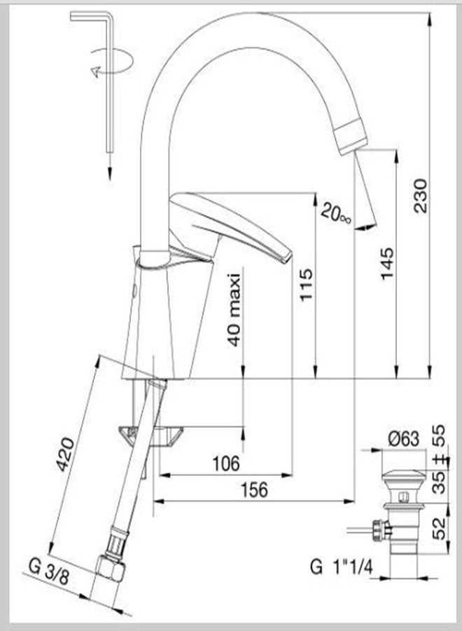 Jacob Delafon Basin faucet Jacob Delafon Panache E72241 - Image 2