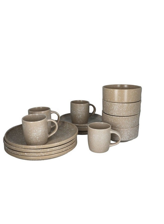 بين سيرفي طقم عشاء أنيق من الفخار الحجري، مكون من 16 قطعة، بيج، 28.5 × 29 × 30 سم، ST7455-BG