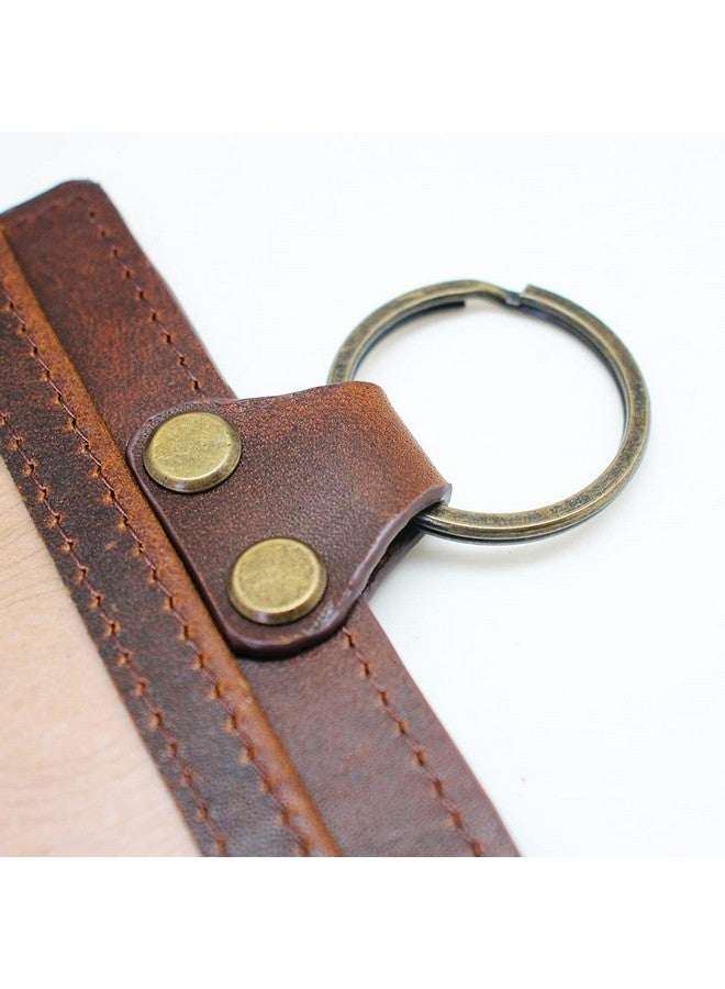 boshiho Badge Holder: Boshiho Cowhide Leather ID Badge Card Holder with 19" Neck Lanyard, Horizontal Style (Dark Brown) - Image 5