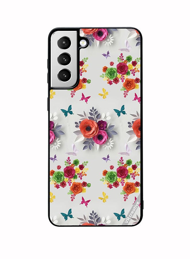 VR CREATIVE Protective Case Cover For Samsung Galaxy S22 5G Flower Design Multicolour - Image 1