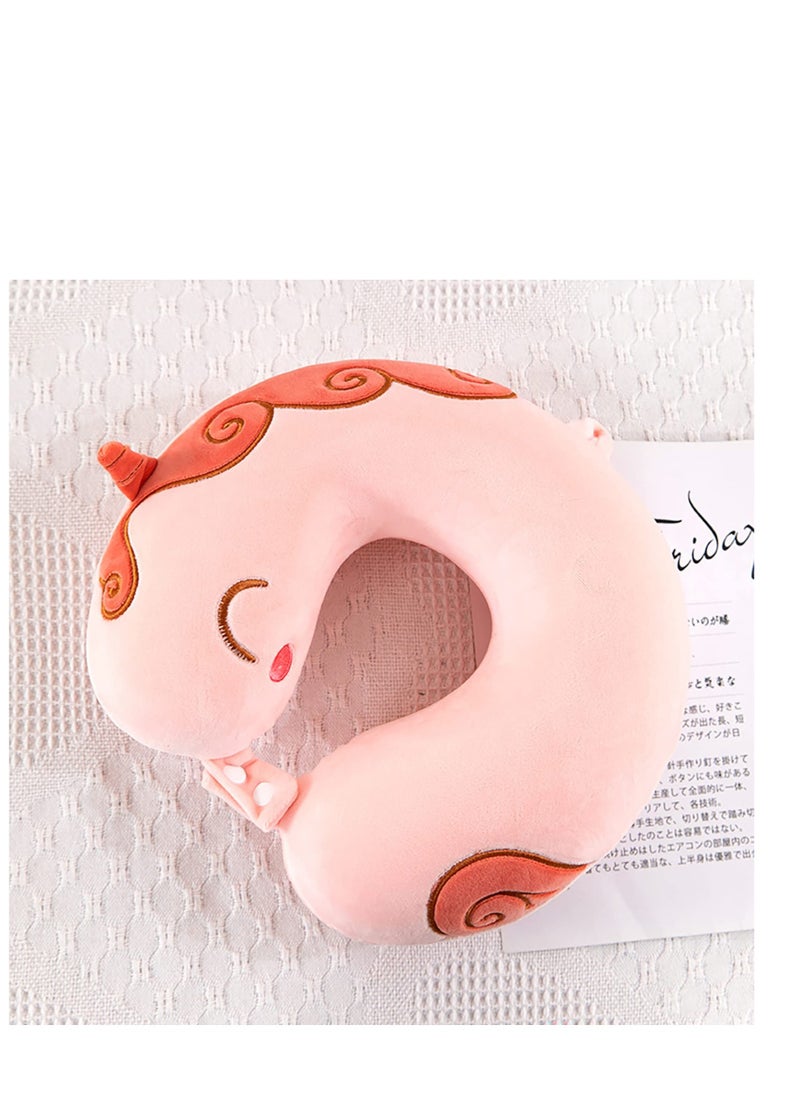 SYOSI - Cartoon Travel Pillow, Comfortable Neck Pillow, Airplane Memory Foam Travel Pillow, Suitable for Airplane, Car, Train, Bus (Unicorns) - Image 1