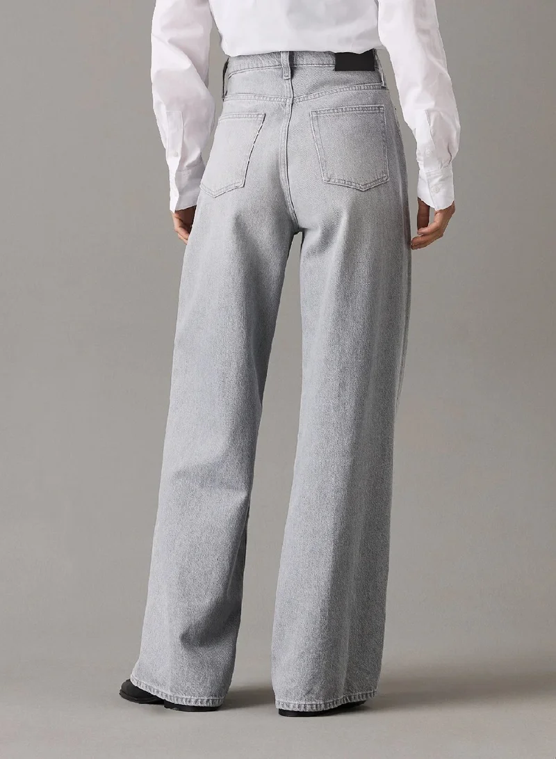 CALVIN KLEIN High Rise Wide Leg Jeans