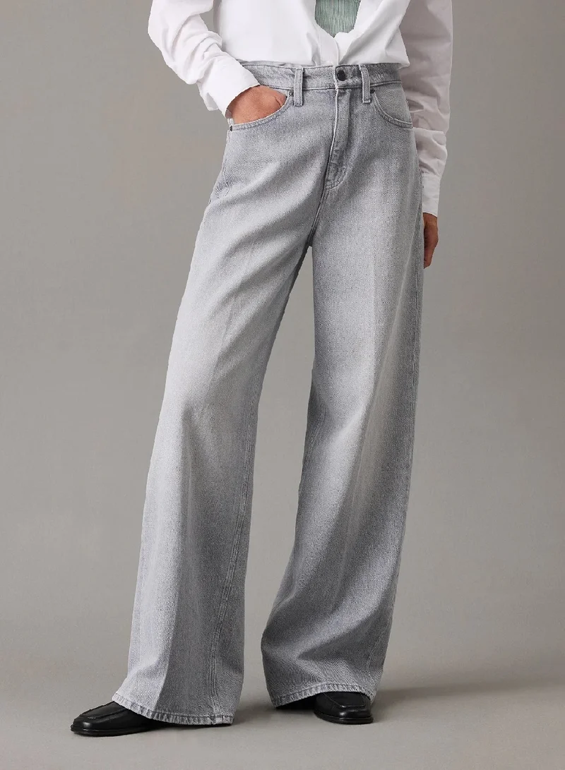 CALVIN KLEIN High Rise Wide Leg Jeans