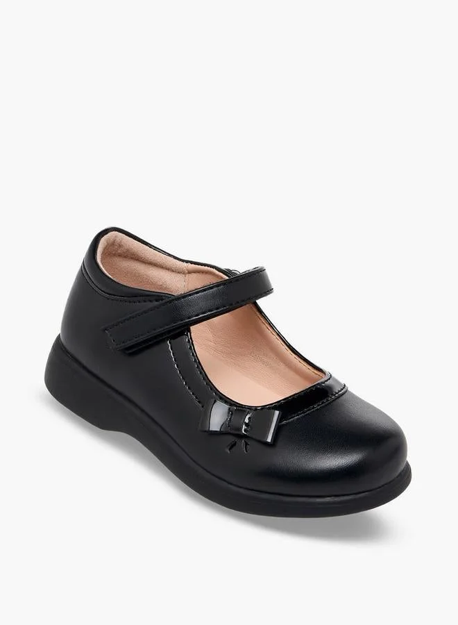 فلورا بيلا من شو إكسبرس Girls Bow Detail Hook & Loop Mary Jane School Shoes