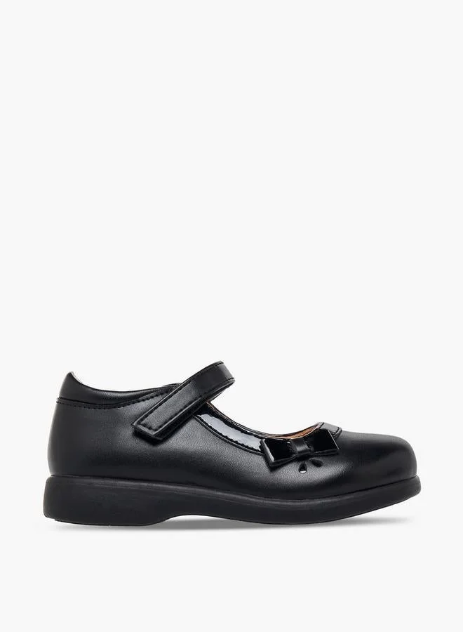 فلورا بيلا من شو إكسبرس Girls Bow Detail Hook & Loop Mary Jane School Shoes
