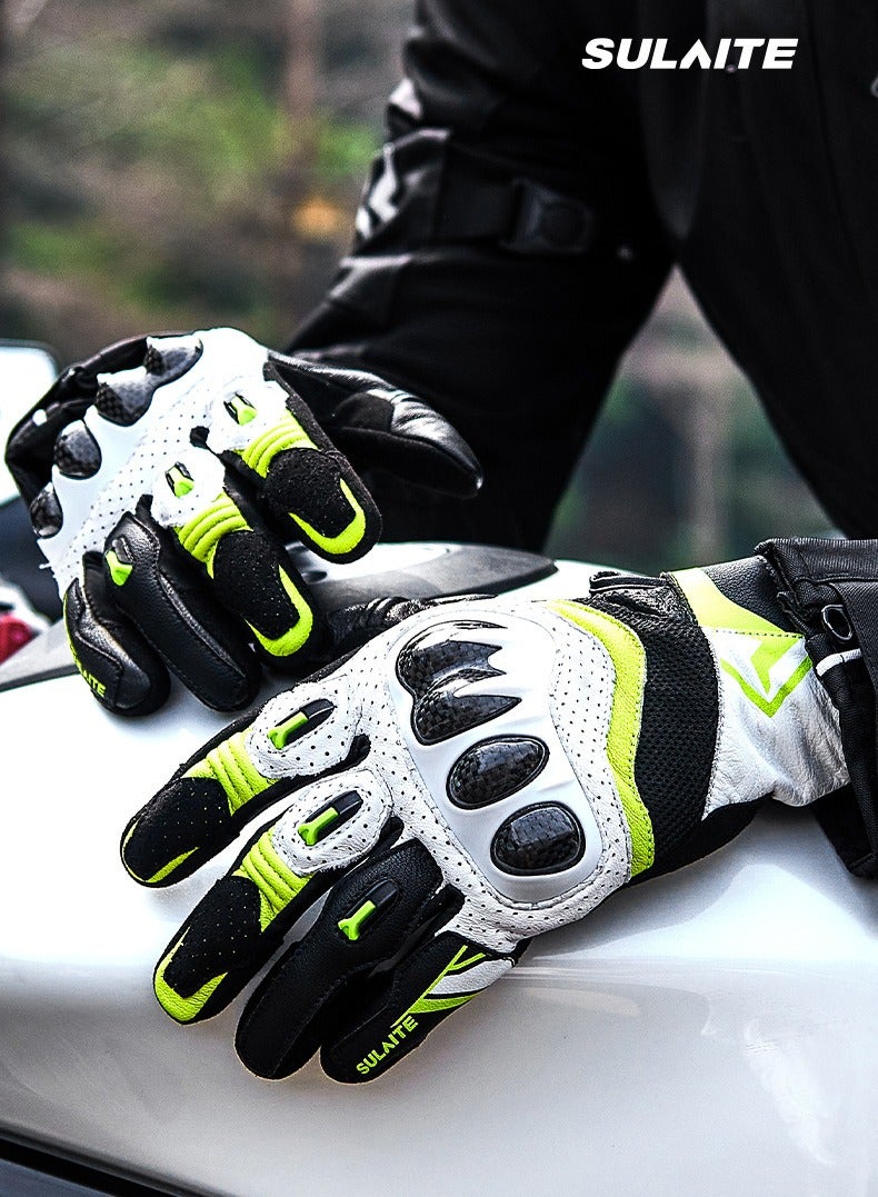 سولايت قفازات ركوب الدراجات النارية Sulaite G7 ترقية 3K ألياف الكربون مكافحة السقوط مزدوجة إصبع شاشة لمس إصبع كامل ونصف إصبع قفازات السفر الدراجات النارية - Image 1