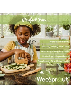 WeeSprout WeeSprout Little Chef Kids Cooking & Baking Set, 14 Piece Cooking Set with Real Kitchen Tools & Kids Apron, Baking Gift for Girls, Boys & Junior Chefs, Food Grade Materials, Choice of Colors  - Image 5