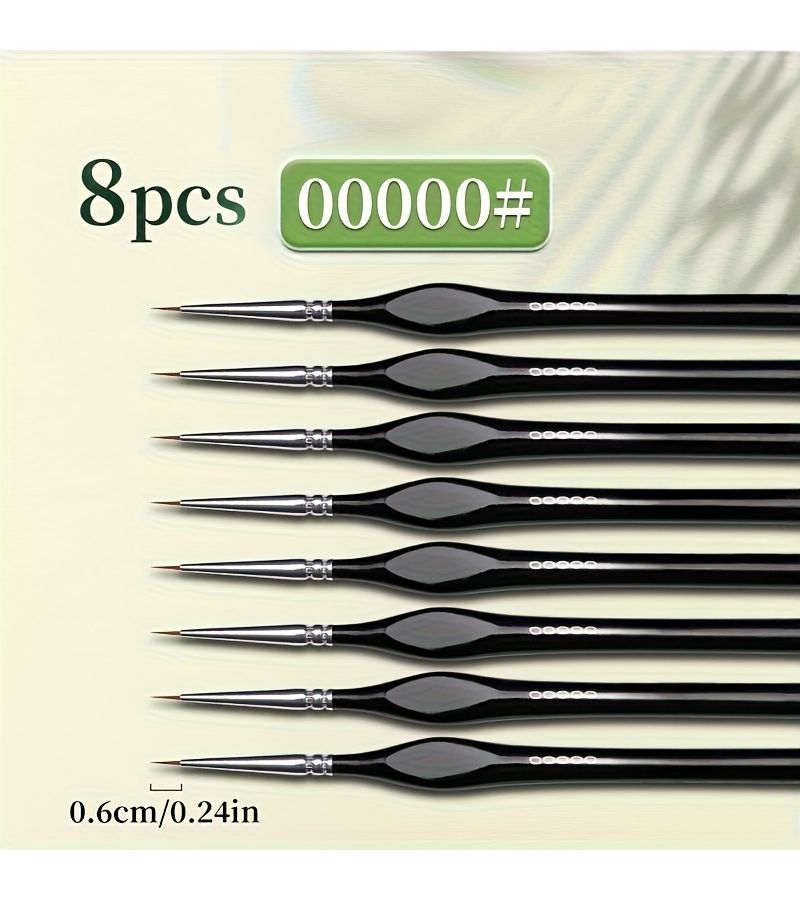 6 Pcs Detail Paint Brushes Set Nylon Hair Fine Tip With Triangular Handles Extra Fine For Watercolor Crafts Models Rock Art Professional Art Supplies For Artists Hobbyists - Image 4