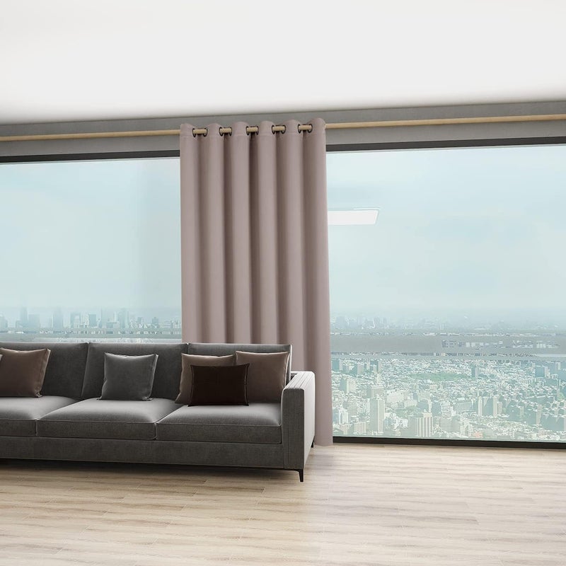BONZER Room Divider Curtain Total Privacy Wall Noise Reducing Wide Blackout Curtains for Patio Sliding Glass Door, 96L x 70W Inch (8L x 5.8W ft), 1 Panel, Khaki - Image 4