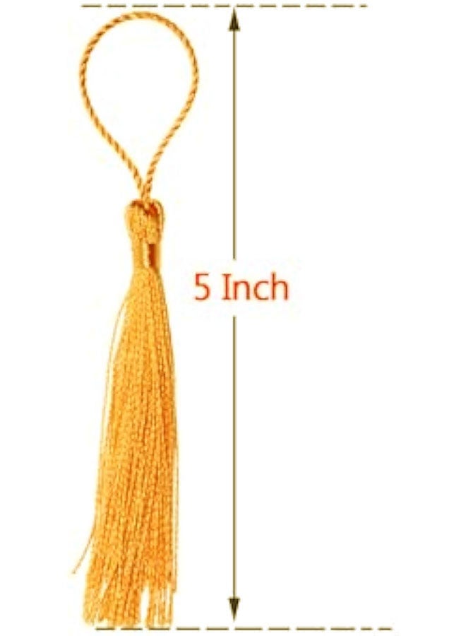 صغيرة الحريرية اليدوية صناعة ناعمة فلوسي علامة مرجعية مع حلقة الحبل لقراط المفاتيح صناعة المجوهرات، تذكارية، التخرج، خياطة الملابس، هدية علامة DIY المشاريع الحرفية، 20PCS (البرتقالي) - Image 2