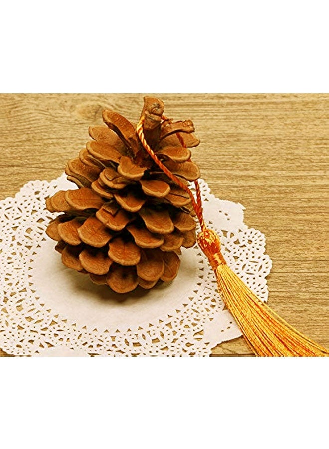 صغيرة الحريرية اليدوية صناعة ناعمة فلوسي علامة مرجعية مع حلقة الحبل لقراط المفاتيح صناعة المجوهرات، تذكارية، التخرج، خياطة الملابس، هدية علامة DIY المشاريع الحرفية، 20PCS (البرتقالي) - Image 4