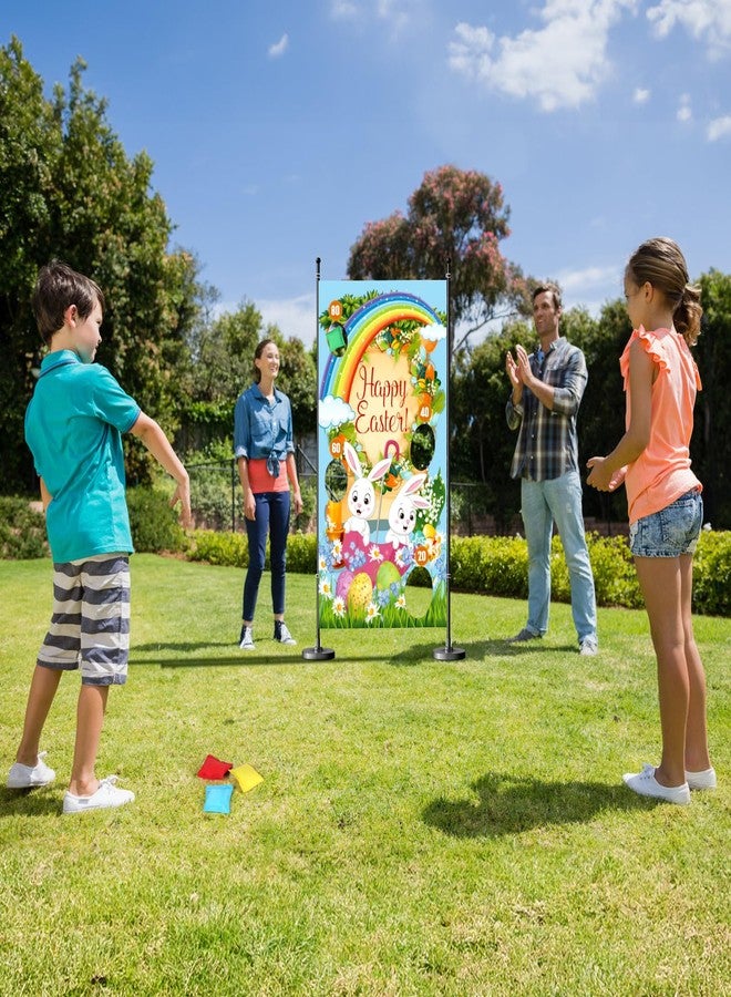Atonofun Easter Outdoor Party Games for Kids, Potato Sack Race Jumping Bags, Bunny Ears Headbands, Egg and Spoon Race, Legged Relay Race Bands for Easter Theme Party Favor, Easter Eggs Hunt Game - Image 4