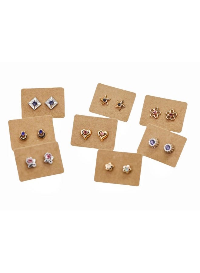 TIAMALL 300 PCS Earring Display Cards Kraft Paper Earrings Tags Ear Stud Earring Card (Brown) - Image 2
