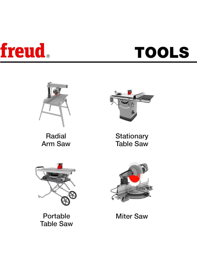 freud شفرة بلاستيكية من فريد - مثالية للبليكسي جلاس، الأكريليك، البولي كربونات، اللامينيت، لوح الشيبورد، البلاستيك - قطر 10 بوصات، 80 سنًا - LU94M010 - Image 2