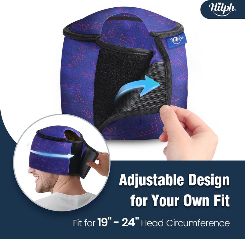 Hilph Migraine Hat - 360° Cooling Hat with Gel Packs - Unisex Adults - Blue - One Size Beanie - Migraine & Headache Relief - Image 4