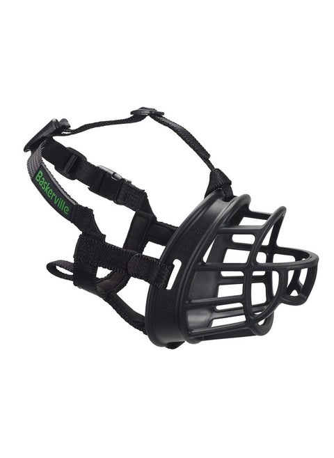 Baskerville Ultra Muzzle Patented Humane Design, Breathable, Dog Can Pant And Drink, Adjustable, Padded, Dog Training Muzzle For Large Dogs, Prevents Biting, Wildlife Scavenging (Size 6, Black)