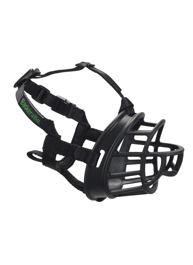 The Company of Animals - Baskerville Ultra Muzzle Patented Humane Design, Breathable, Dog Can Pant And Drink, Adjustable, Padded, Dog Training Muzzle For Large Dogs, Prevents Biting, Wildlife Scavenging (Size 6, Black) - Image 1