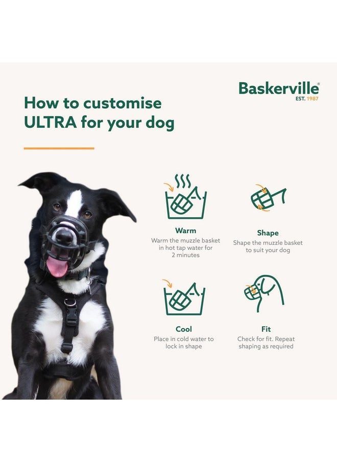 The Company of Animals - Baskerville Ultra Muzzle Patented Humane Design, Breathable, Dog Can Pant And Drink, Adjustable, Padded, Dog Training Muzzle For Large Dogs, Prevents Biting, Wildlife Scavenging (Size 6, Black) - Image 1